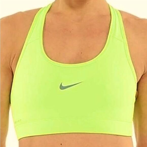 NIKE PRO Victory Compression Sports Bra Neon Yellow Women’s Size Small - Picture 6 of 6